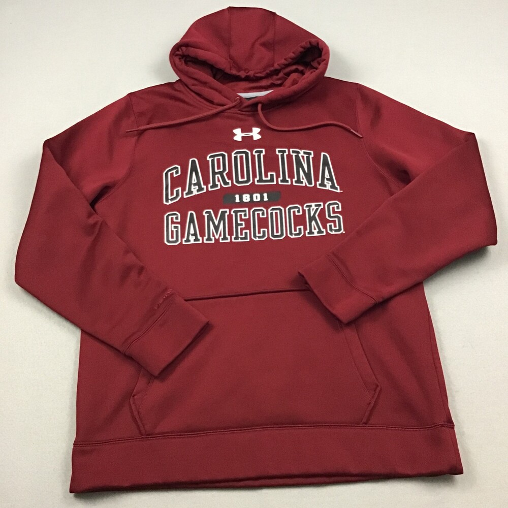 South Carolina Gamecocks Hoodie Men Medium Red Under Armour Pullover Fleece M